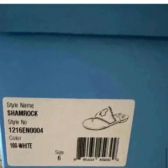 NWT Jack Rogers Classic Samdals White with Embroidered Green Shamrock Size 6 - Picture 6 of 14